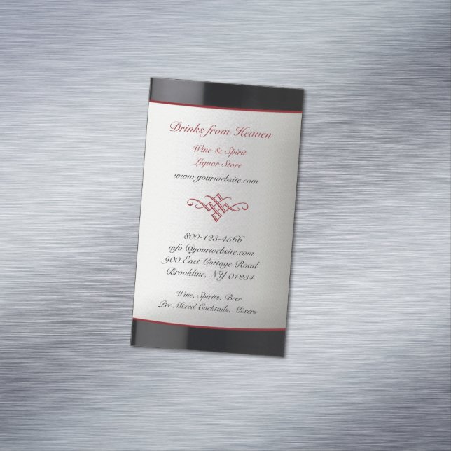 Liquor Weinlager Magnetische Visitenkarte (Beispiel)