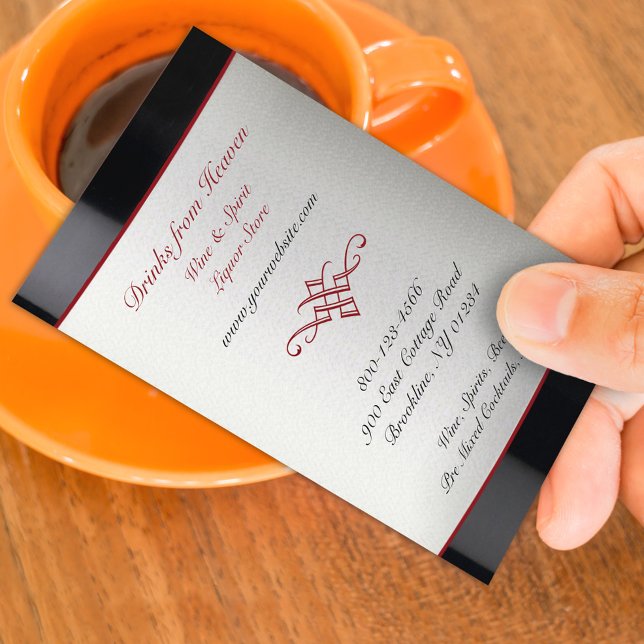 Liquor Wine Store Business Card Visitenkarte (Von Creator hochgeladen)