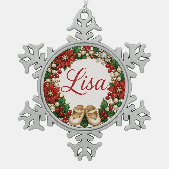 Lisa Baby’s First Christmas Ornament – Snowflake (Vorderseite)