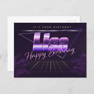 Lisa Name Vorname lila Postkarte Geburtstag