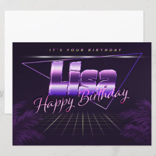 Lisa Name Vorname lila retro Karte Geburtstag