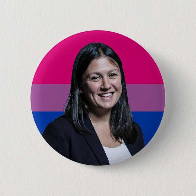 Lisa Nandy Bisexual Flag Abzeichen Button (Vorderseite)