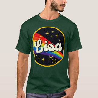 Lisa Regenbogen im Vintagen Stil im Weltraum T-Shirt