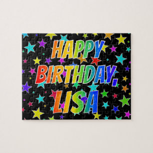 "LISA" Vorname, Spaß "GLÜCKLICHER BIRTHTAG" Puzzle