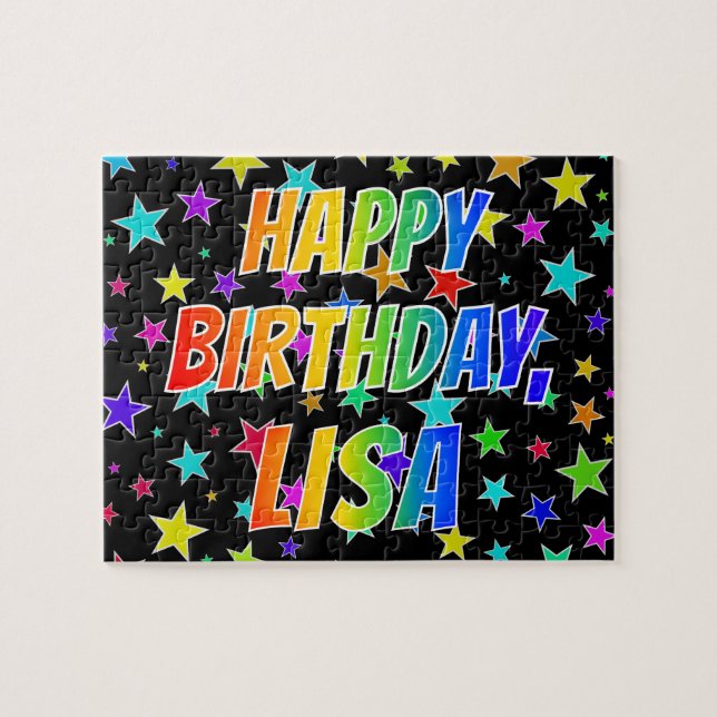 "LISA" Vorname, Spaß "GLÜCKLICHER GEBURTSTAG" Puzzle (Horizontal)