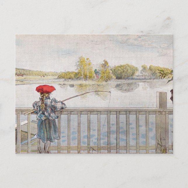 Lisbeth Fishing von Carl Larsson Postkarte (Vorderseite)