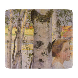 Lisbeth in der Birch Grove (Schönes junges Mädchen Schneidebrett