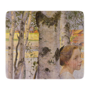 Lisbeth in der Birch Grove (Schönes junges Mädchen Schneidebrett