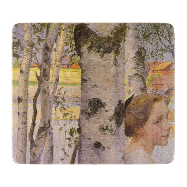 Lisbeth in der Birch Grove (Schönes junges Mädchen Schneidebrett (Vorderseite)