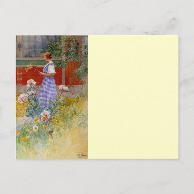 Lisbeth mit Peonies Postkarte (Vorderseite)
