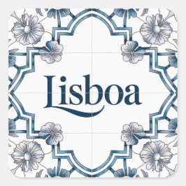 Lisboa Azulejo Tile Sticker – Blue Portuguese Cera