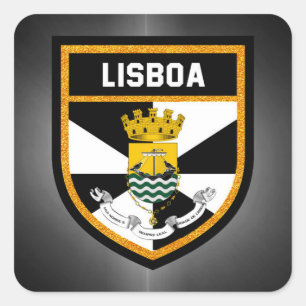 Lisboa-Flagge Quadratischer Aufkleber