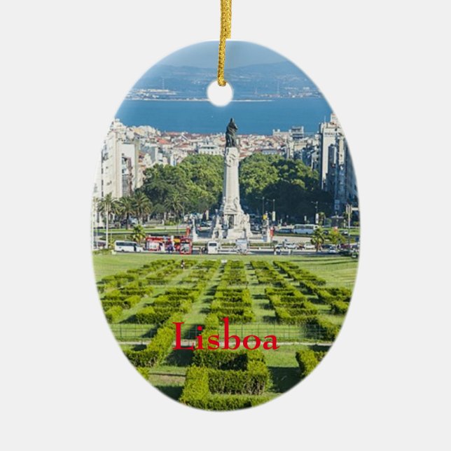 Lisboa* Marqûes Pombal Weihnachtsverzierung Keramik Ornament (Vorne)