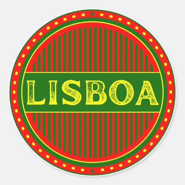 Lisbon City Pride Emblem – Portuguese Identity Runder Aufkleber (Vorderseite)