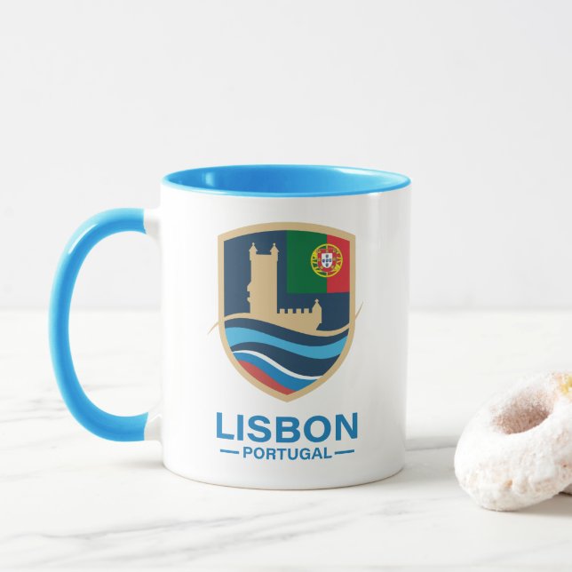 Lisbon Portugal Europe Tasse (Mit Donut)