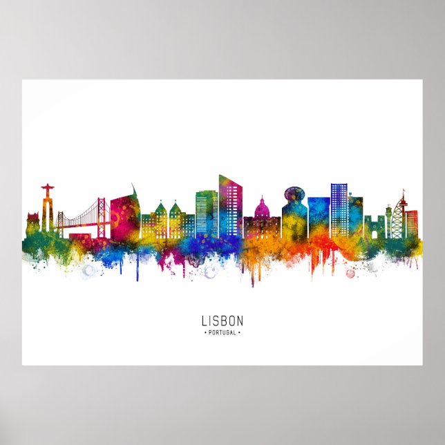 Lisbon Portugal Skyline Poster (Vorne)