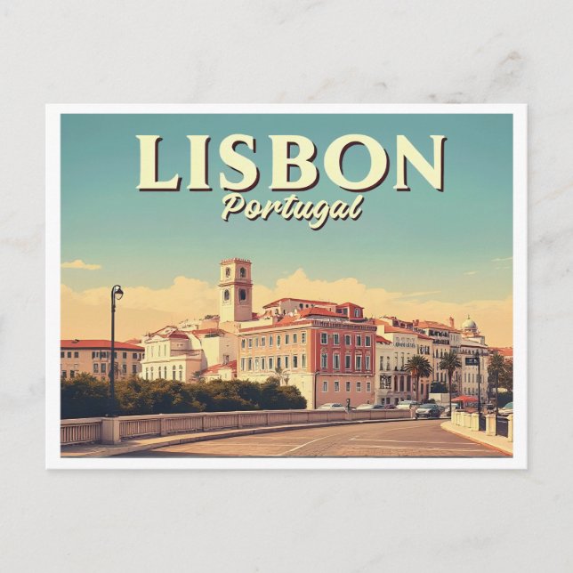 LISBON PORTUGAL VINTAG POSTKARTE (Vorderseite)
