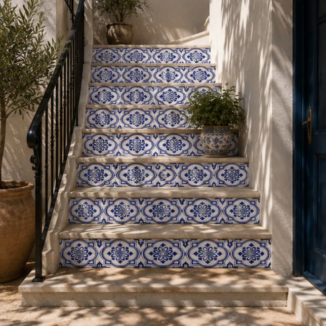 Lisbon Royale Classic Blue and White Geometric  Fliese (Von Creator hochgeladen)