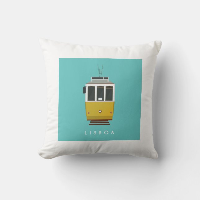Lisbon Tram Pillow Kissen (Vorderseite)