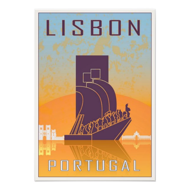 Lisbon vintage Plakat Fotodruck (Vorne)
