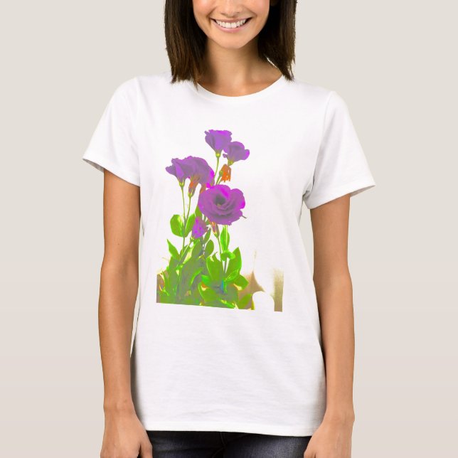 Lisianthus Purple Flowers T-Shirt (Vorderseite)