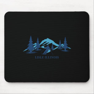 Lisle Illinois Ski Resort Skifahrer Mousepad
