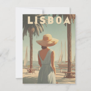 Lissabon 50er Jahre Vintage Postkarte