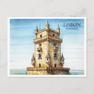 Lissabon Alfama Aquarell Postkarte Portugal Kunst