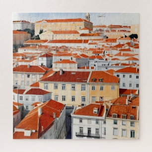 Lissabon Aquarellkunst Puzzle