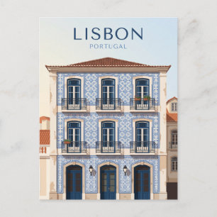 Lissabon Azulejo-Fassade Portugal Postkarte