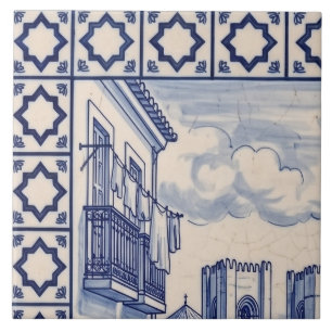 Lissabon Azulejo-Muralfliese 1 von 6 oben links Fliese