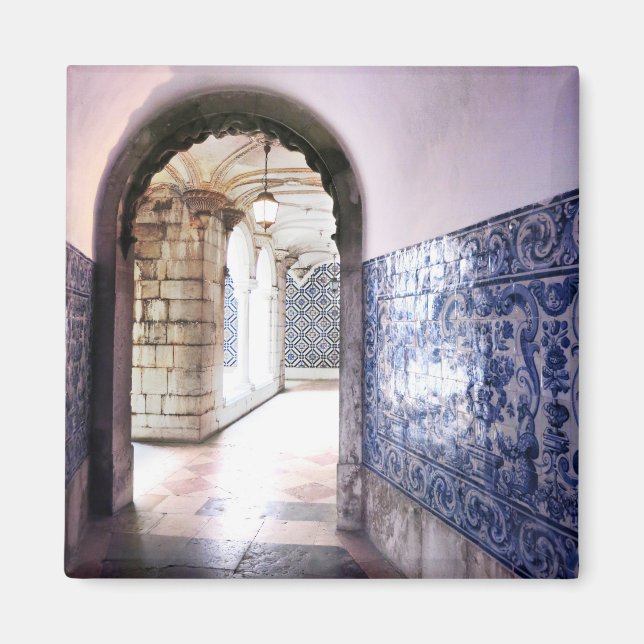 Lissabon Azulejos & Arches Portugal Foto Magnet (Vorne)