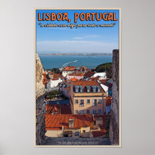 Lissabon - Boot auf dem Tejo Poster