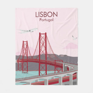 Lissabon Brücke über den Tejo Fluss im Vintage-Sti Fleecedecke