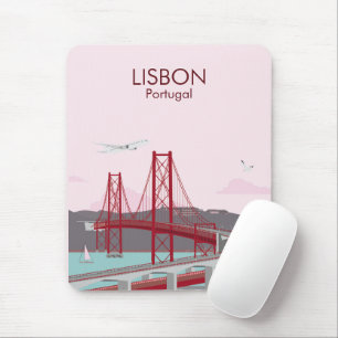 Lissabon-Brücke über den Tejo im Vintage-Stil Mousepad