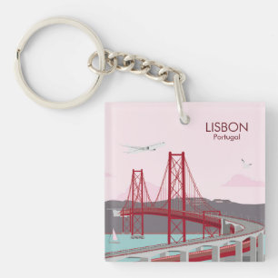 Lissabon-Brücke über den Tejo im Vintage-Stil Schlüsselanhänger