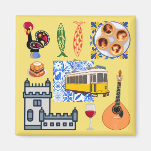 Lissabon City Symbole Magnet