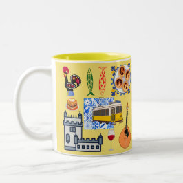 Lissabon City Symbole Zweifarbige Tasse