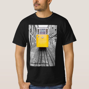 Lissabon Elevador da Gloria Gelbe Straßenbahn. Fot T-Shirt