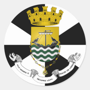 Lissabon-Flagge, Portugal Runder Aufkleber