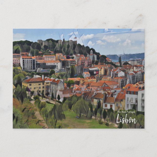 Lissabon - Grünes Portugal Postkarte (Vorderseite)