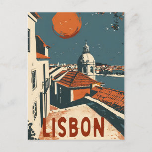 Lissabon Jahrgang Reise und Kunst Postkarte