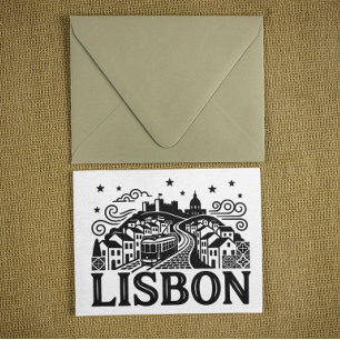 Lissabon Lisboa Portugal Minimalistische Reise Postkarte