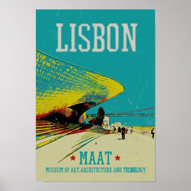 Lissabon MAAT Museum Illustration Portugal Poster (Vorne)