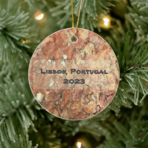 Lissabon Orange Brown Abstrakt Keramik Ornament