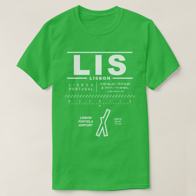 Lissabon Portela Airport LIS T - Shirt (Design vorne)