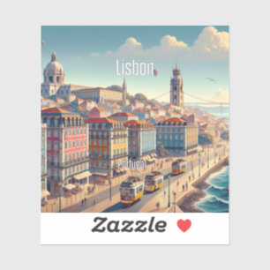 Lissabon Portugal 3 Zoll Vinyl Sticker