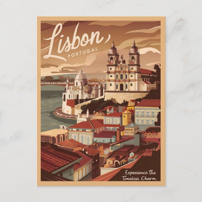Lissabon Portugal erleben zeitlose Herausforderung Postkarte (Vorderseite)