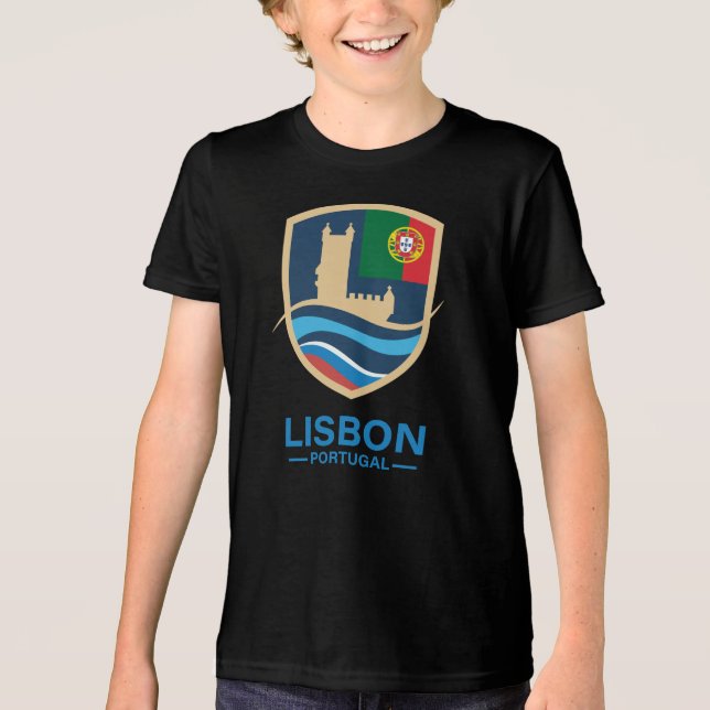 Lissabon Portugal Europa Tri-Blend Shirt (Vorderseite)