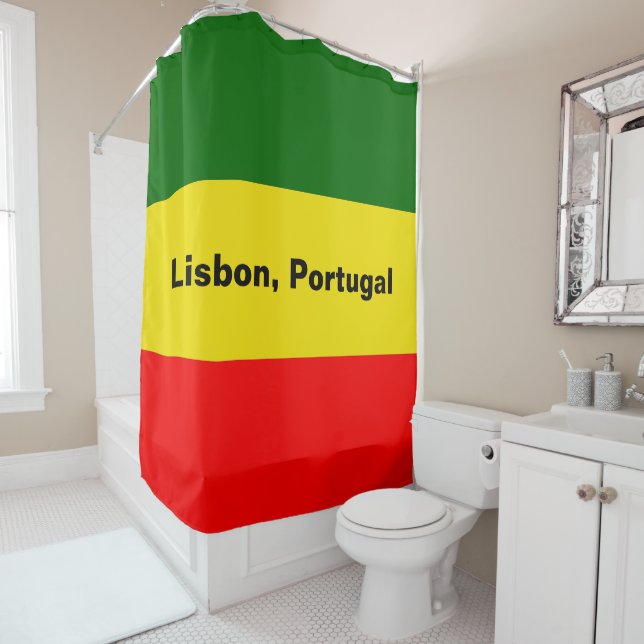 Lissabon, Portugal - Flaggenstreifen Duschvorhang (Beispiel)